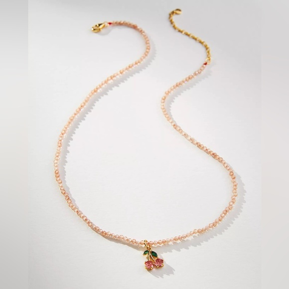 NWT Beaded Crystal Charm Necklace by Anthropologie - Picture 2 of 2